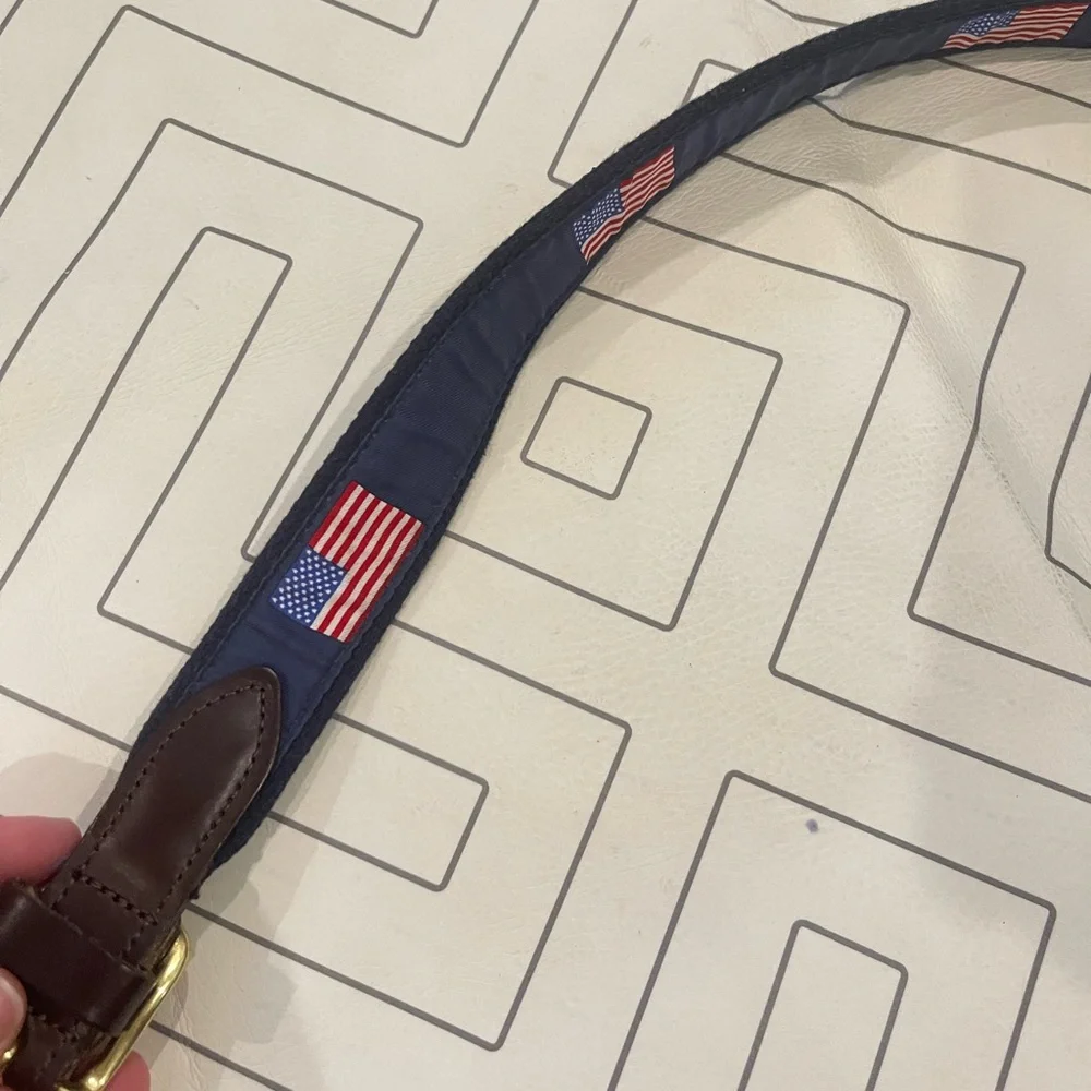 Vineyard Vines Boys American Flag Canvas Belt